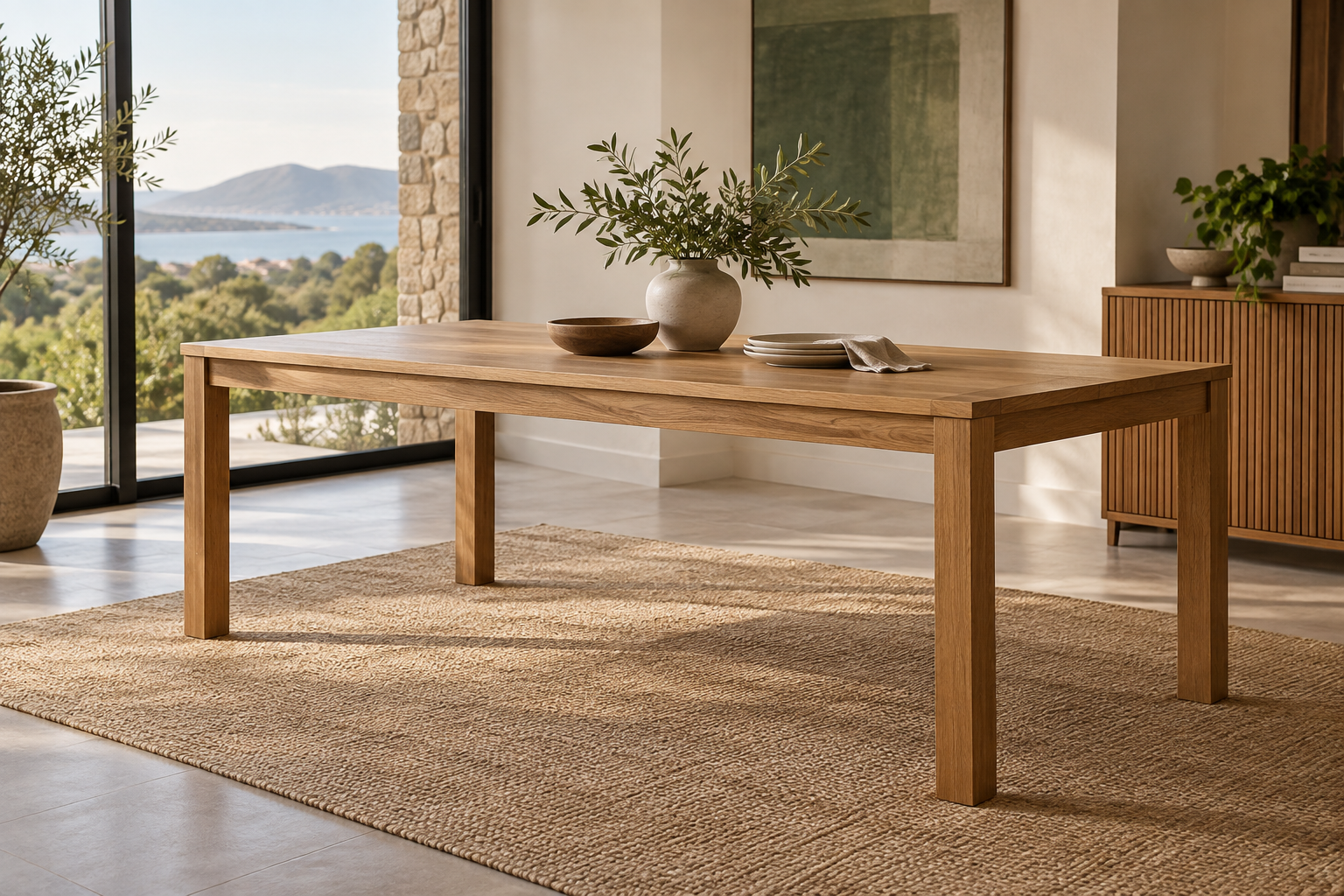 Inspiração de sala de jantar com mesa de madeira